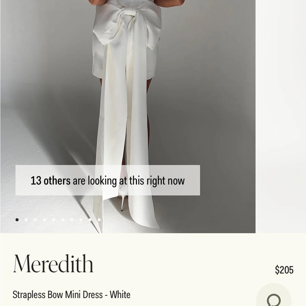 Meshki White Strapless Bow Mini Dress